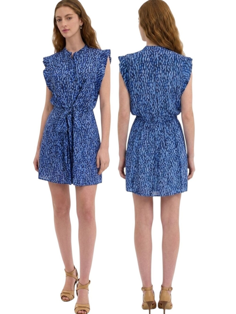 REBECCA TAYLOR 100% Silk Tie-front Blouson Dress - Size 12